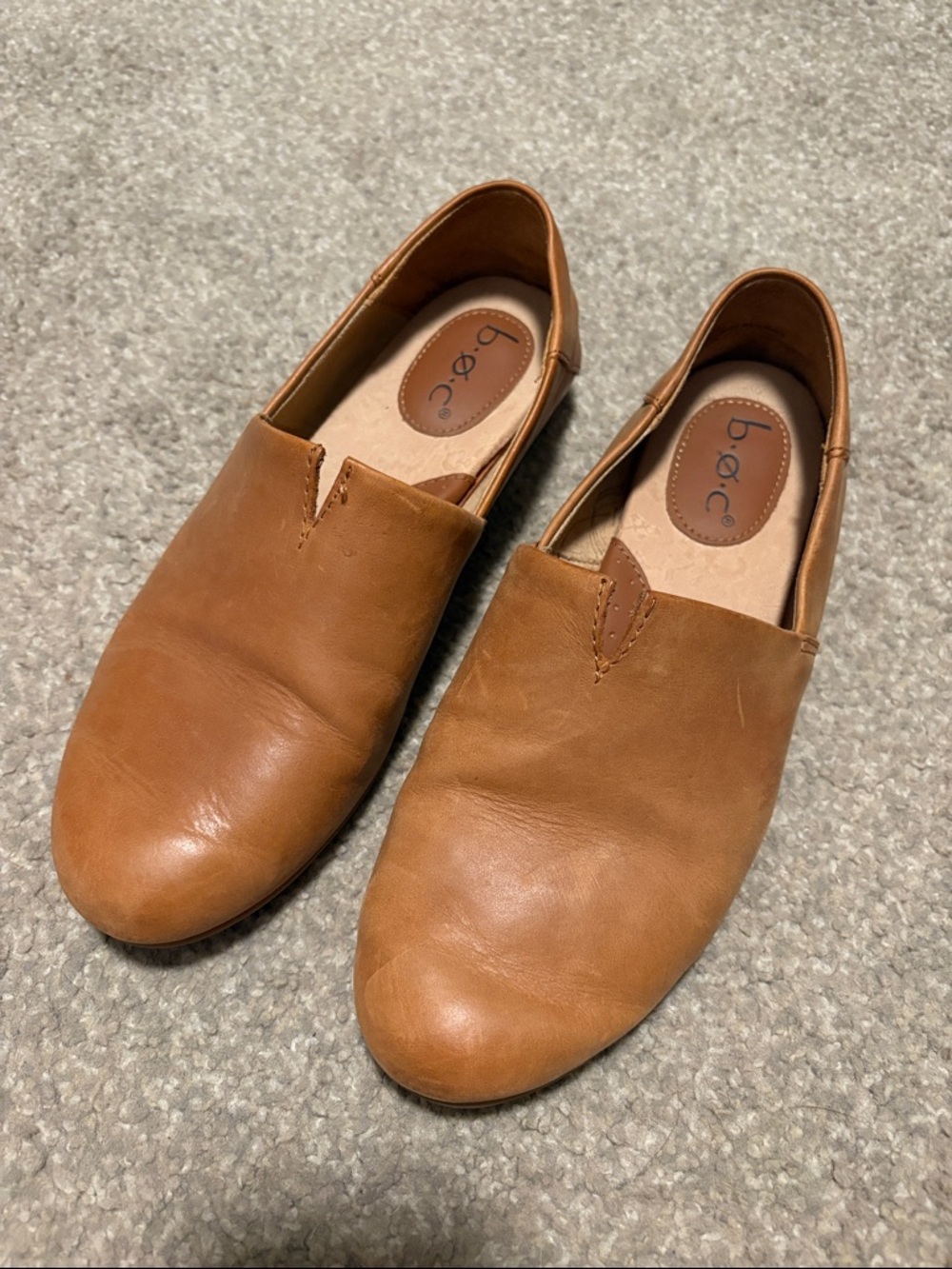 b.o.c. Women’s Cognac Leather Slip-On Loafers